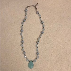 Green Beaded Necklace with Pendant